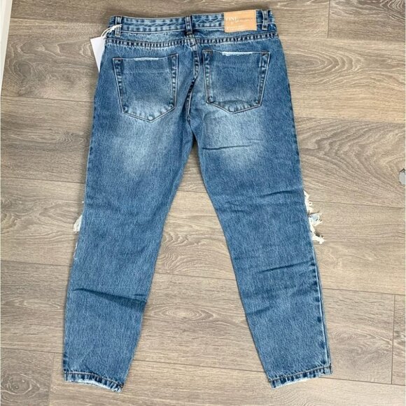 One Teaspoon Freebirds Skinny Jeans Straight leg Distressed Rips Low rise Zip - Picture 13 of 16